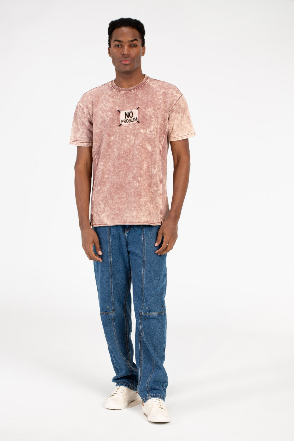 Men's Printed Half Sleeve Washed T-Shirt