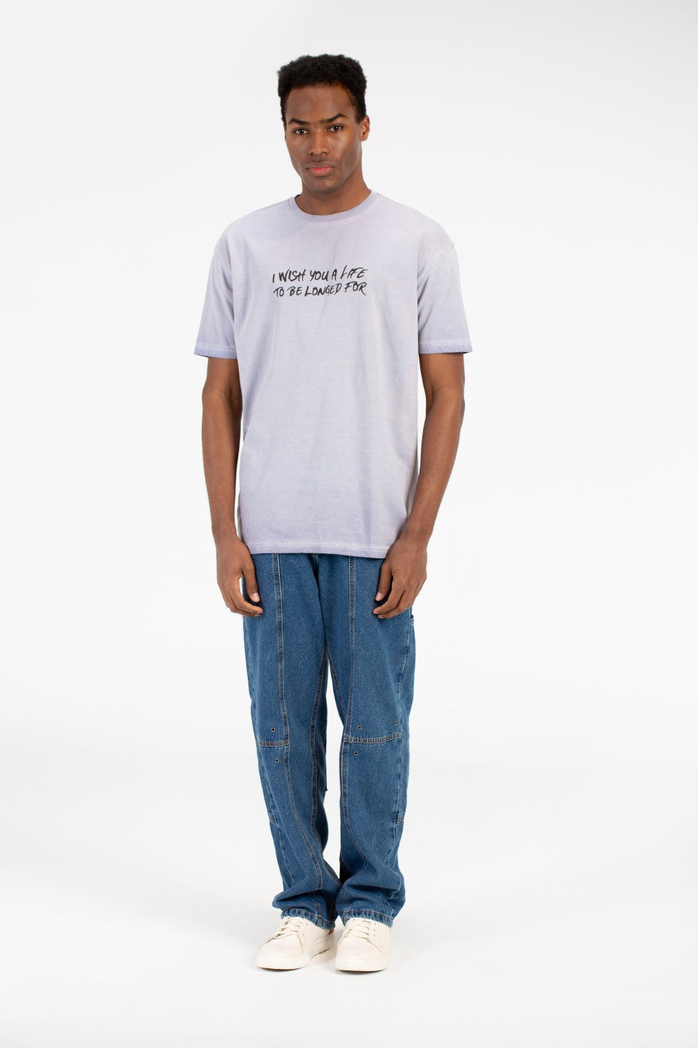 Men's Half Sleeve Oversized T-shirt With A Back Skull Print