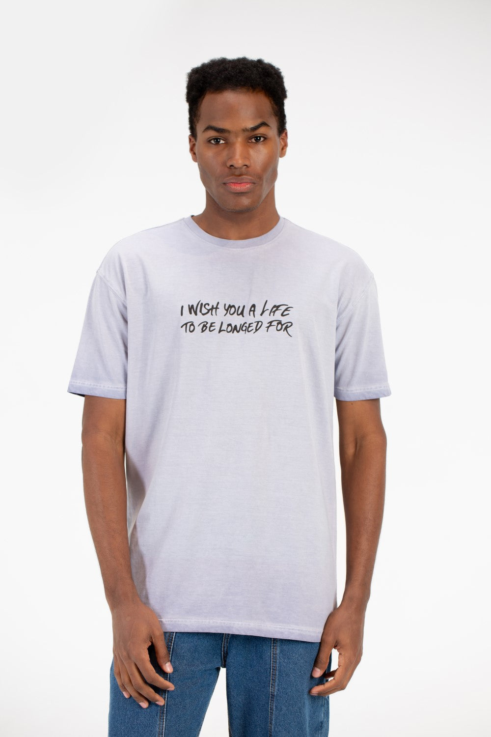 Men's Half Sleeve Oversized T-shirt With A Back Skull Print