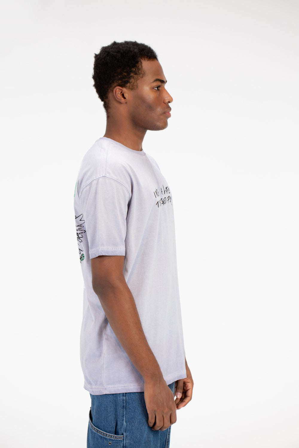 Men's Half Sleeve Oversized T-shirt With A Back Skull Print