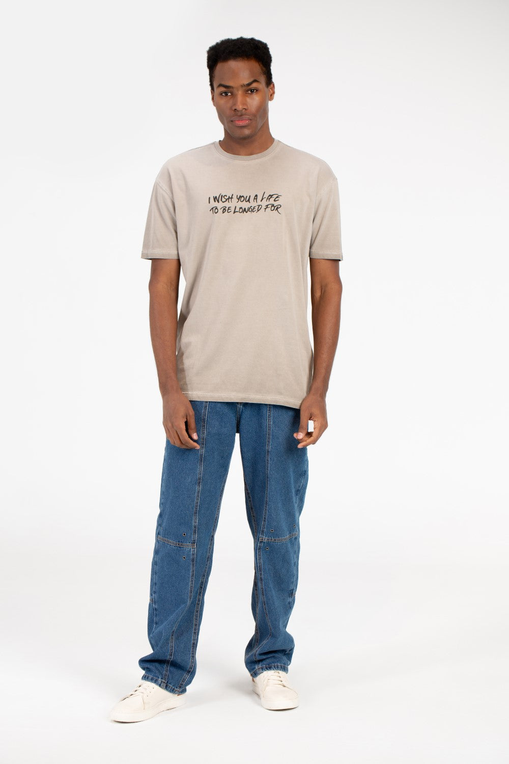 Men's Half Sleeve Oversized T-shirt With A Back Skull Print