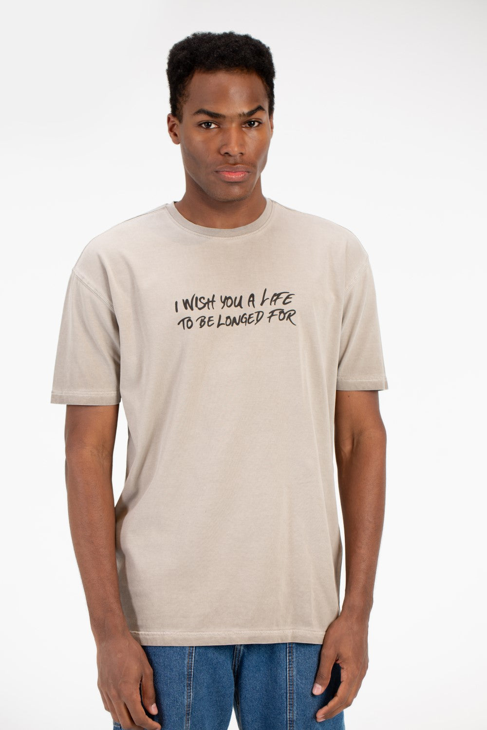 Men's Half Sleeve Oversized T-shirt With A Back Skull Print