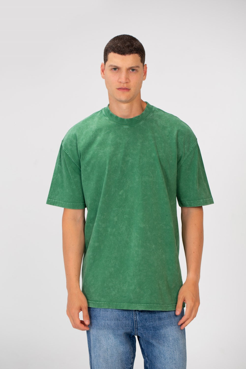 Men's Basic Oversized Half Sleeve Crew Neck T-Shirt