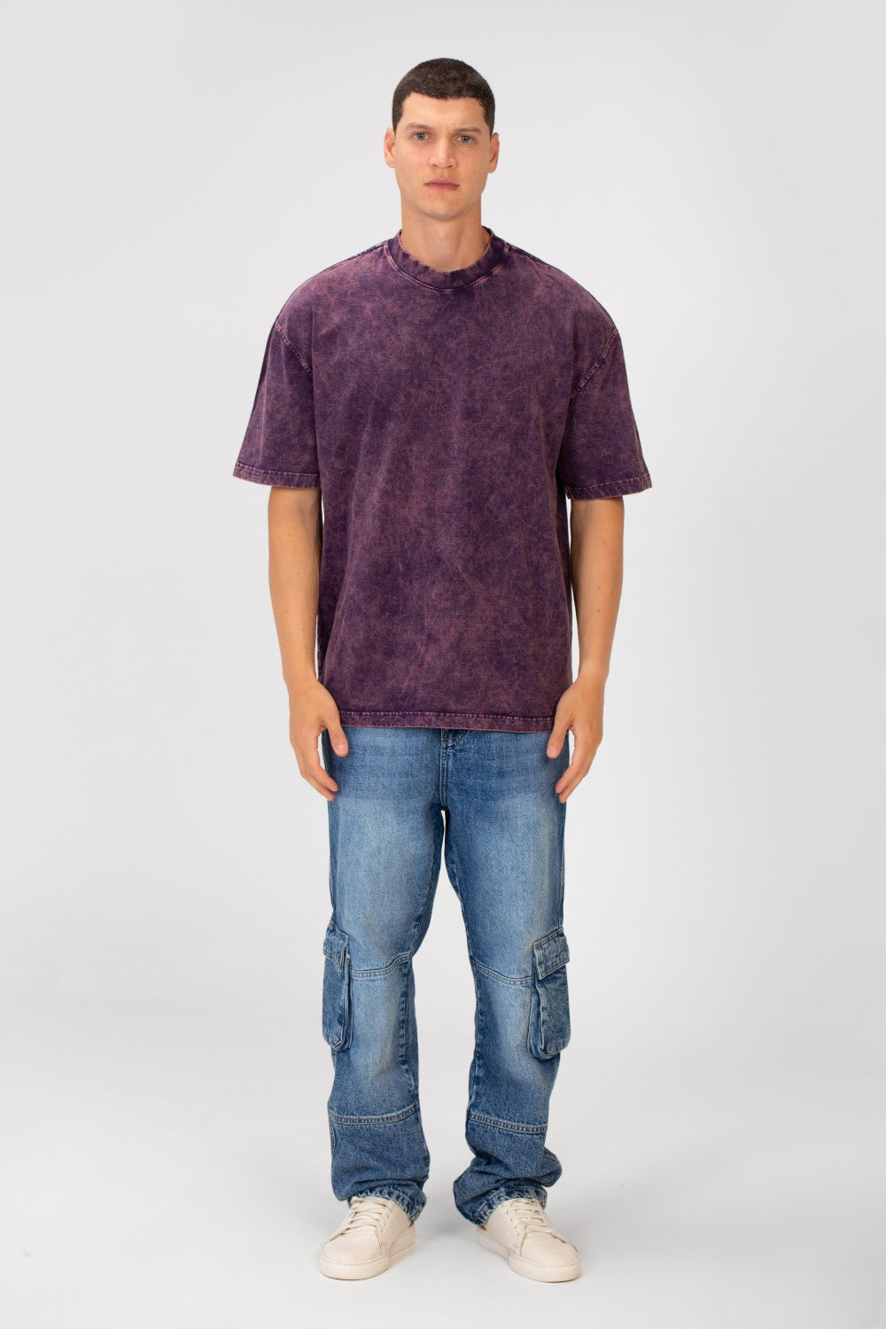 Men's Basic Oversized Half Sleeve Crew Neck T-Shirt