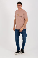 Mens Slim Fit Round Neck T-shirt With Short Sleeves And Front Print
