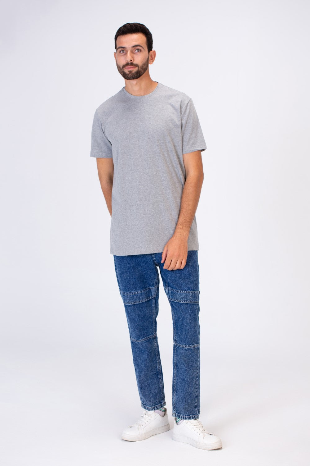 Men's Slim Fit T-shirt Printed On The Back In Single Lycra Material