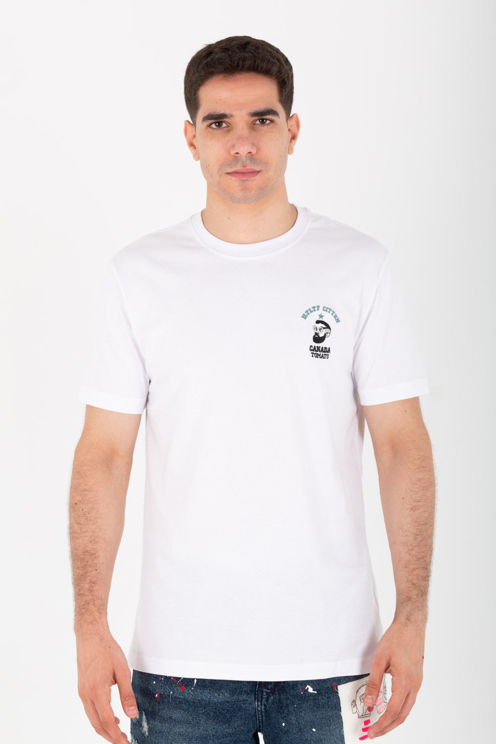 Mens Slim Fit Printed T-shirt With Short Sleeves And Round Neck