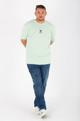 Mens Big Size Lycra T-Shirt With Round Neck And Front & Back Print