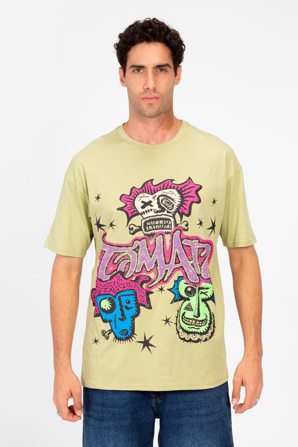 Men's Rounded Printed Regular Fit T-Shirt