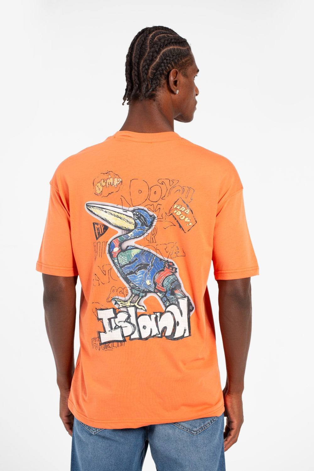 Men's Regular Fit Half Sleeves Crew Neck T-shirt With Front And Back Print
