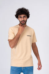 Mens Printed T-shirt With Badge Tomato Half Sleeves