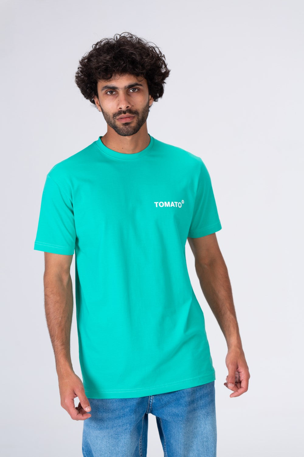 Mens Printed T-shirt With Badge Tomato Half Sleeves