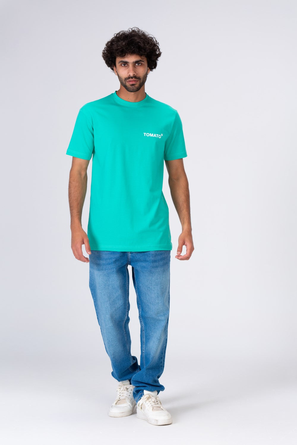 Mens Printed T-shirt With Badge Tomato Half Sleeves