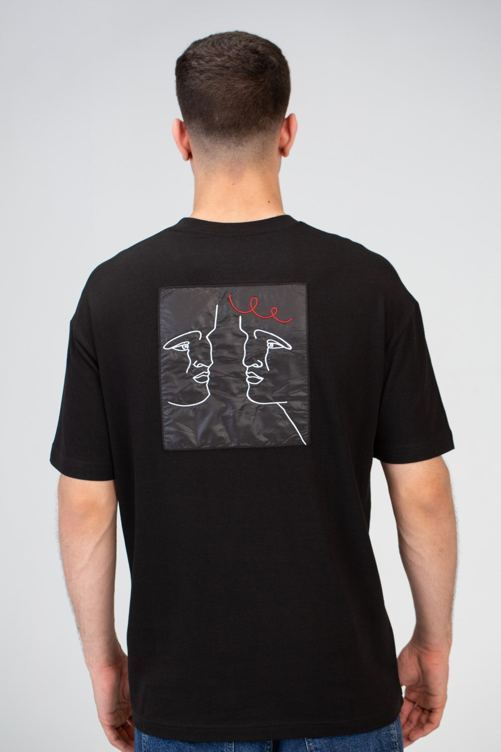 Mens Over Size Half Sleeved T-shirt With A Round Neck And Melton Material