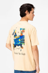 Men's Van Gogh Print Oversized Half Sleeve T-Shirt