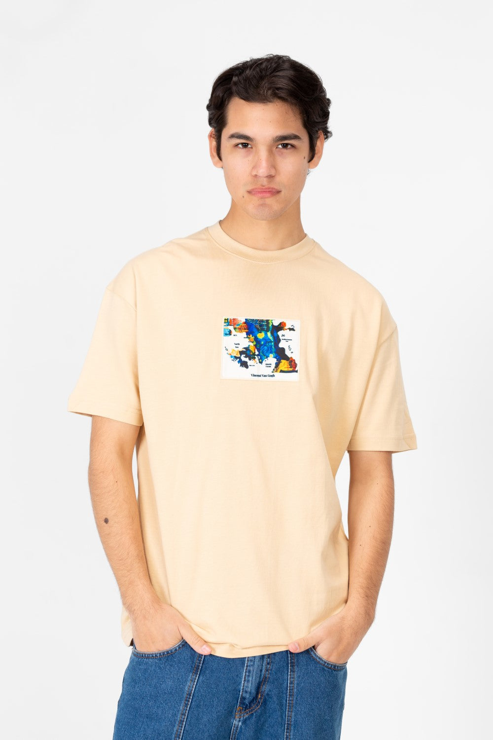 Men's Van Gogh Print Oversized Half Sleeve T-Shirt