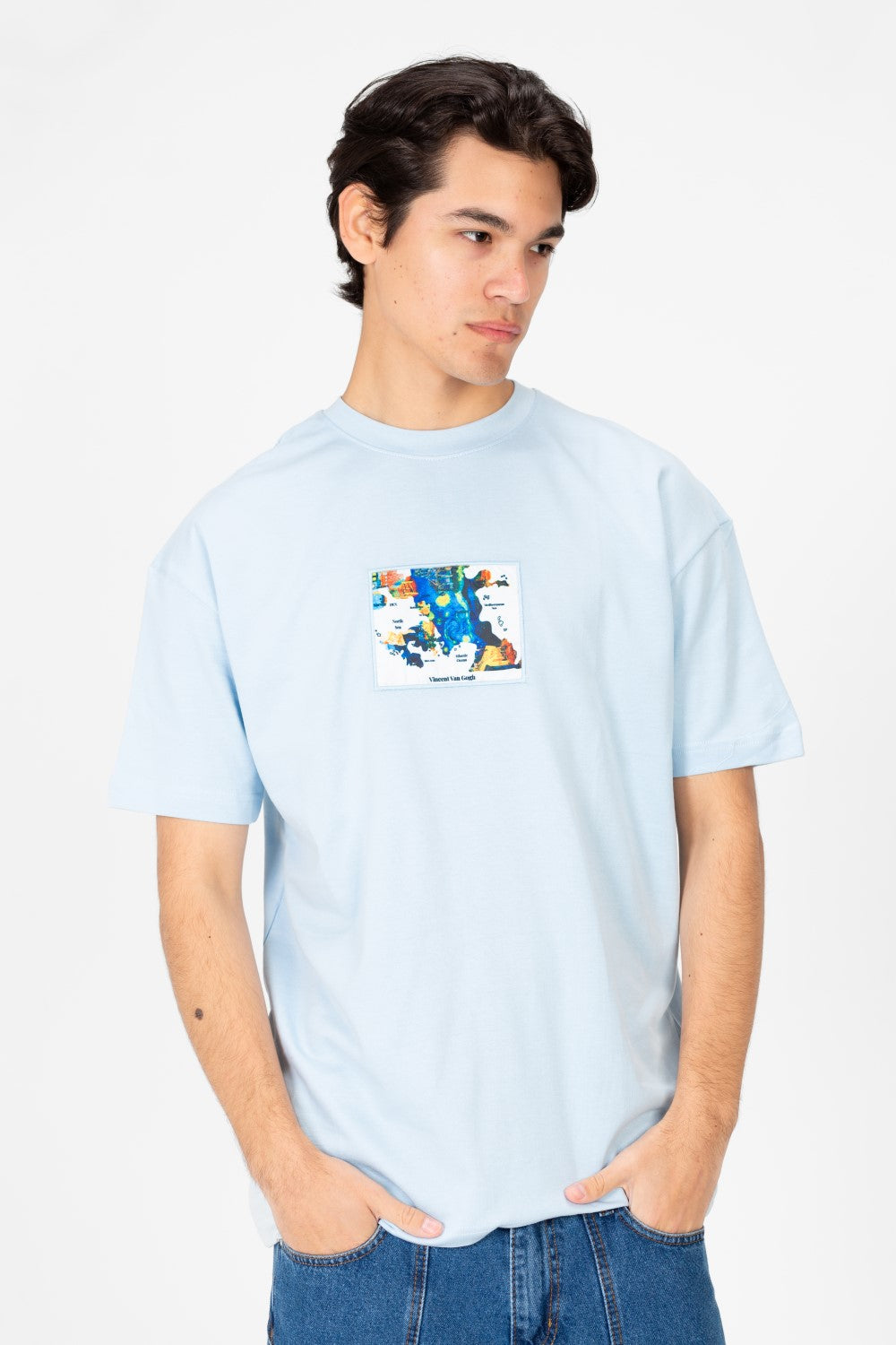 Men's Van Gogh Print Oversized Half Sleeve T-Shirt