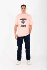 Mens Oversize Half Sleeve T-shirt With Tomato Print On The Front And Back Made Of Summer Melton Material