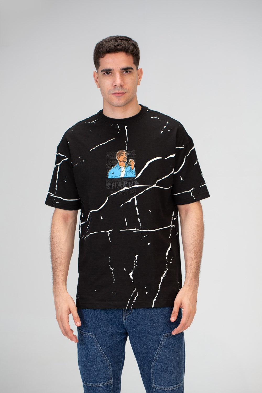 Mens Oversize T-shirt With A Round Neck Made Of Summer Melton Material