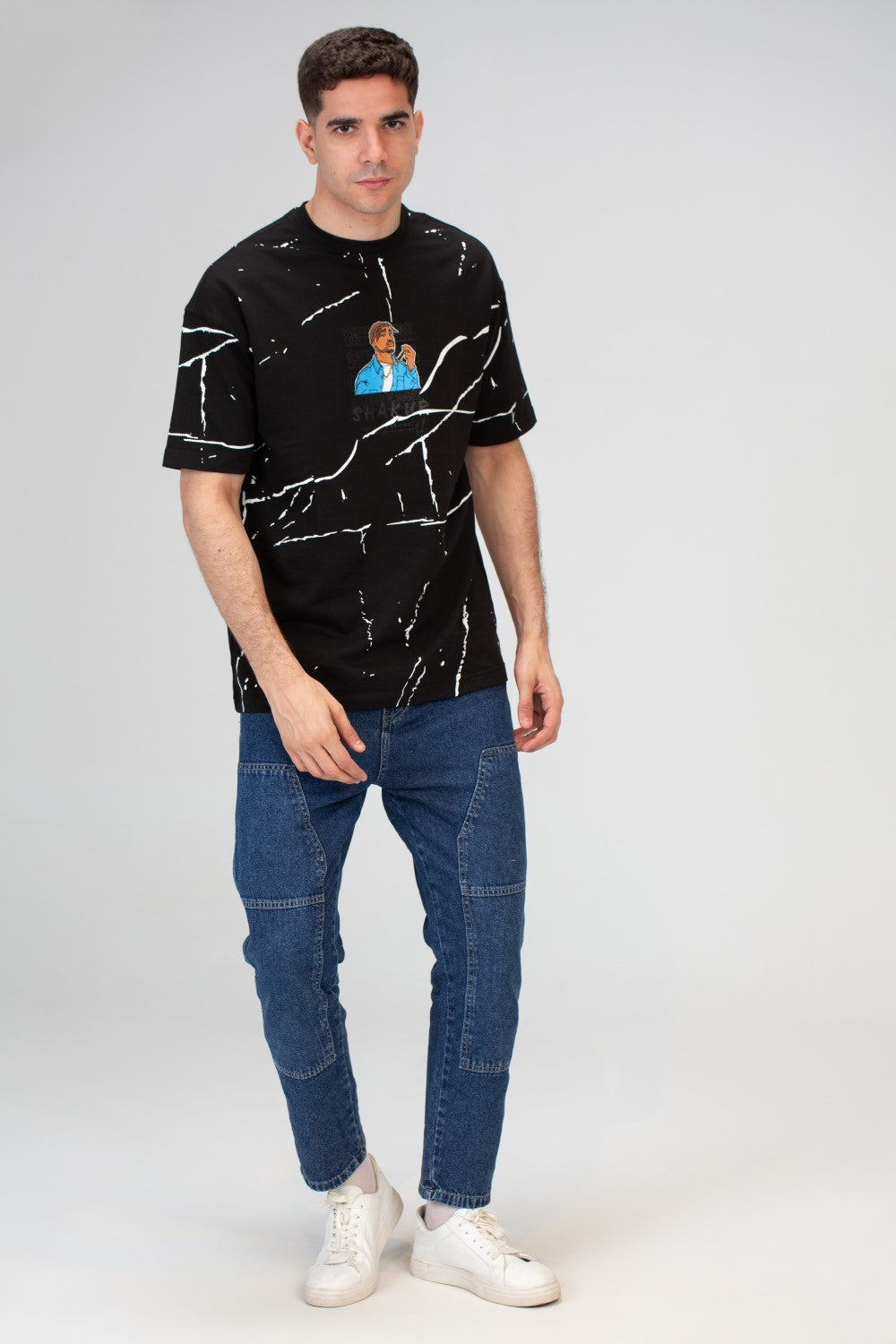 Mens Oversize T-shirt With A Round Neck Made Of Summer Melton Material
