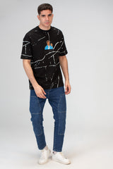 Mens Oversize T-shirt With A Round Neck Made Of Summer Melton Material