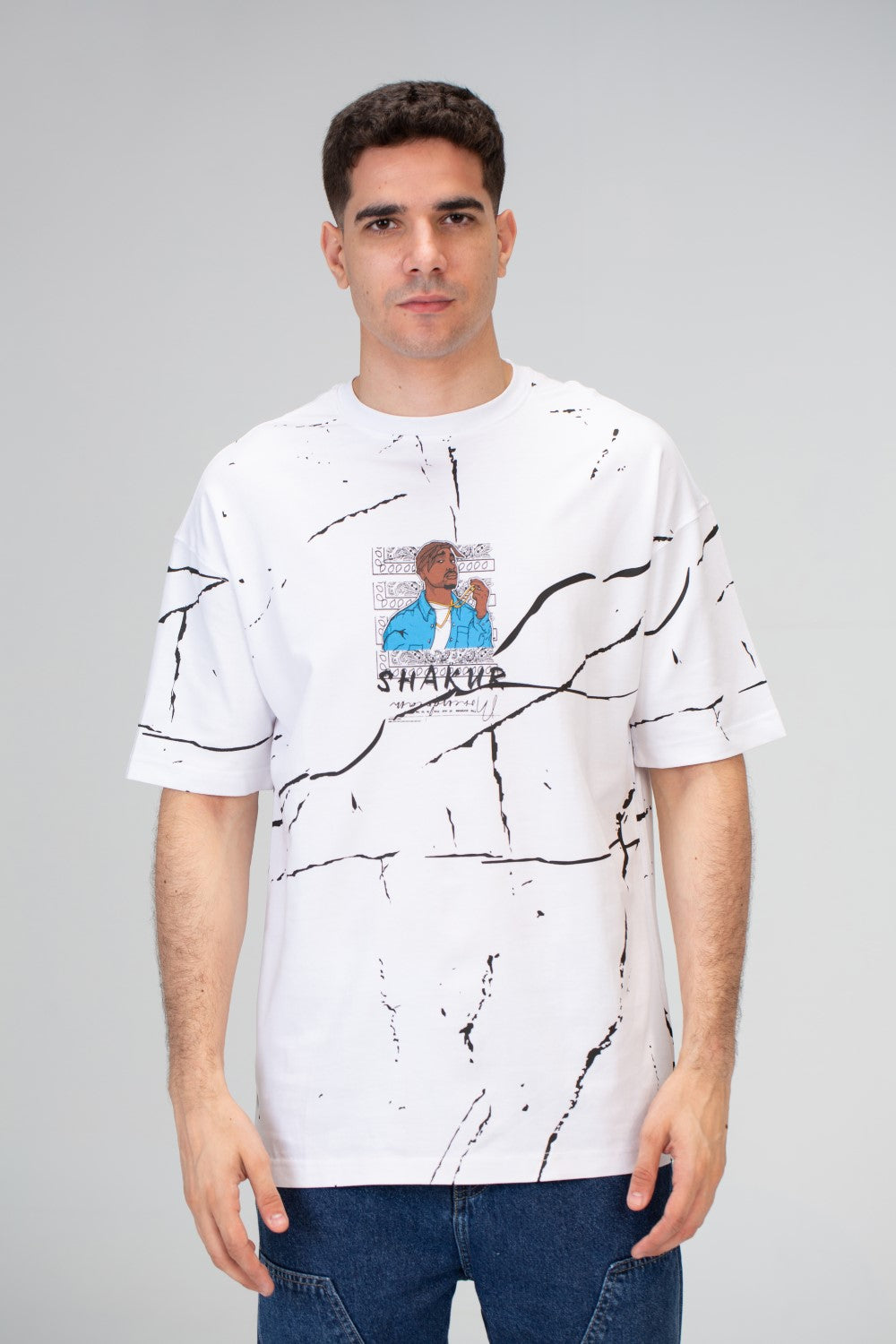 Mens Oversize T-shirt With A Round Neck Made Of Summer Melton Material
