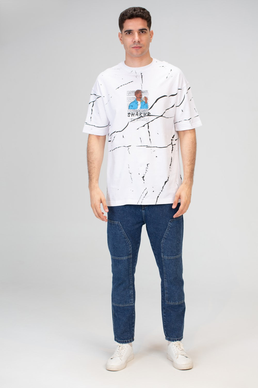 Mens Oversize T-shirt With A Round Neck Made Of Summer Melton Material