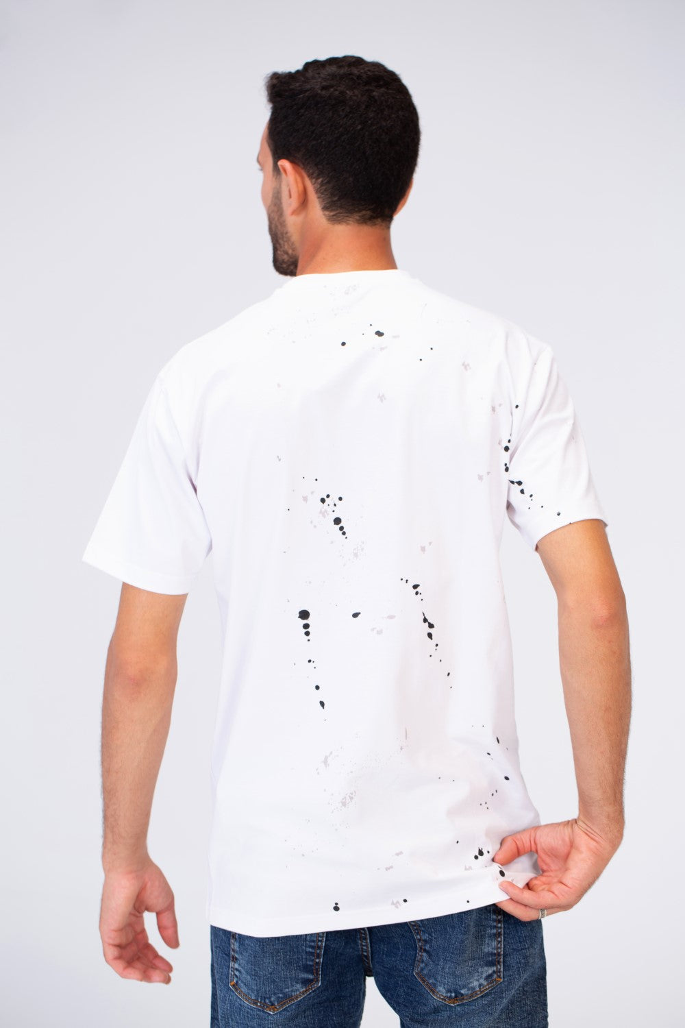 Mens Round Print Slim Fit Casual Short Sleeve T-Shirt