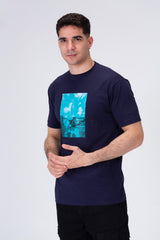 Mens Half Sleeve Printed On The Front Regular Fit T-shirt