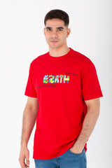 Men's Slim Fit T-shirt With A Round Neck Made Of Summer Melton Material