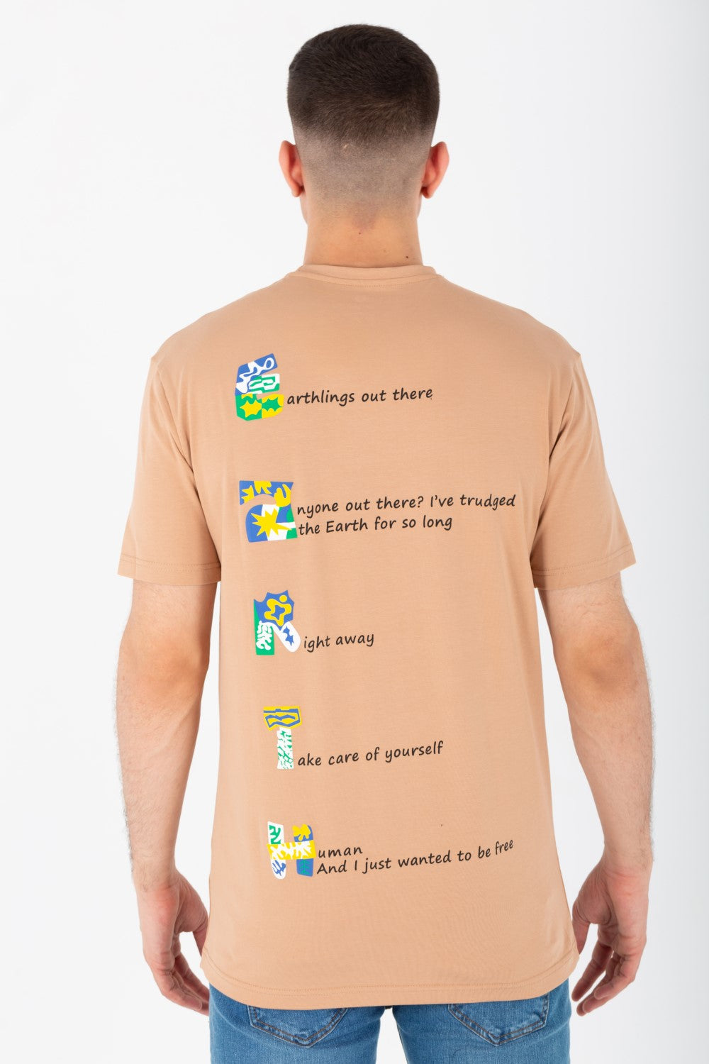 Men's Slim Fit T-shirt With A Round Neck Made Of Summer Melton Material