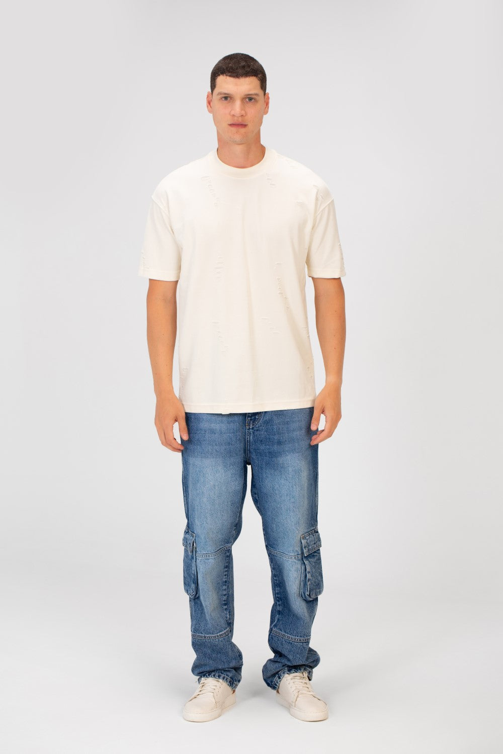 Men's Cutting Regular Fit Round Neck Short Sleeves T-shirt In Basic Colors