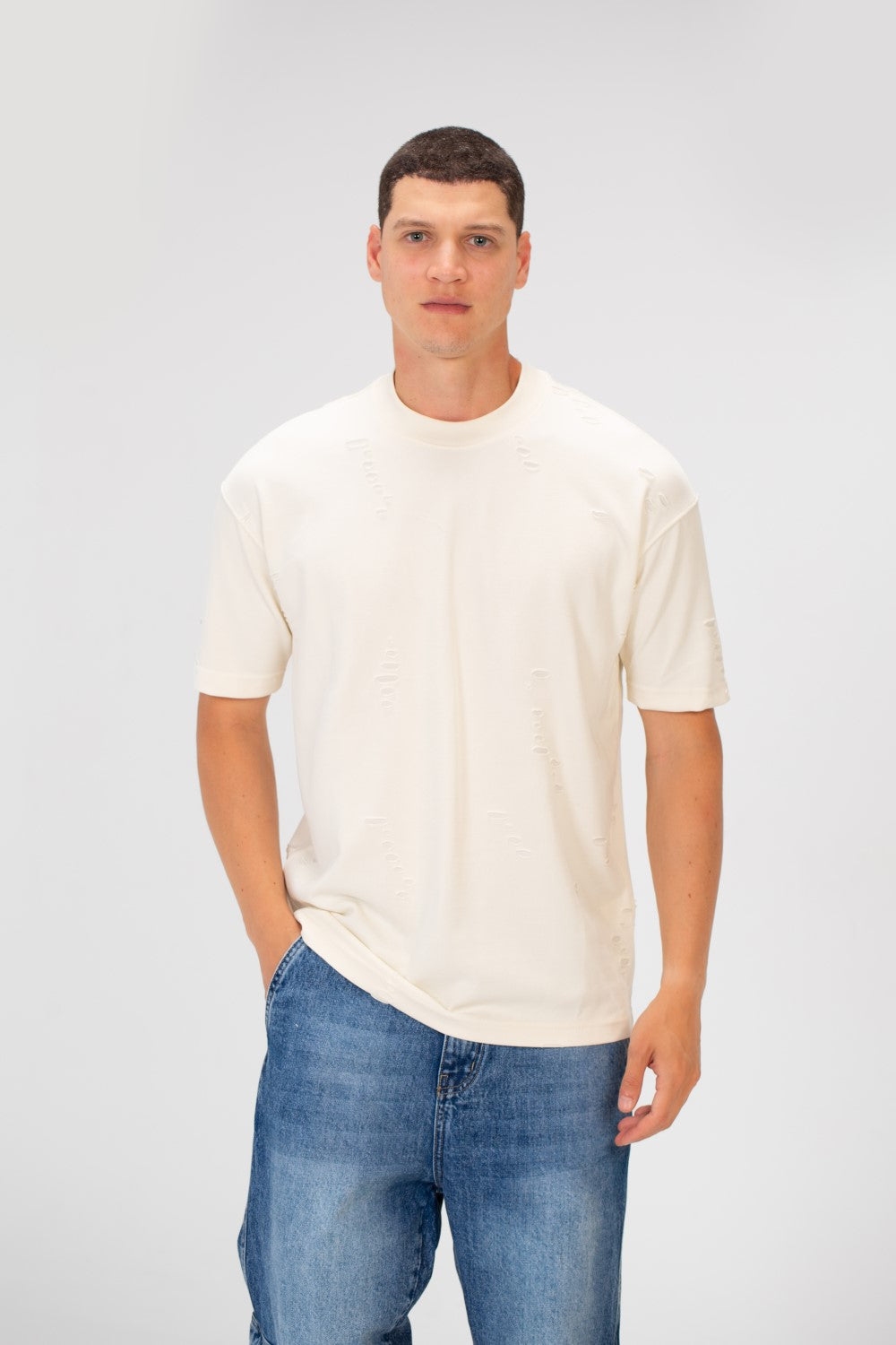 Men's Cutting Regular Fit Round Neck Short Sleeves T-shirt In Basic Colors