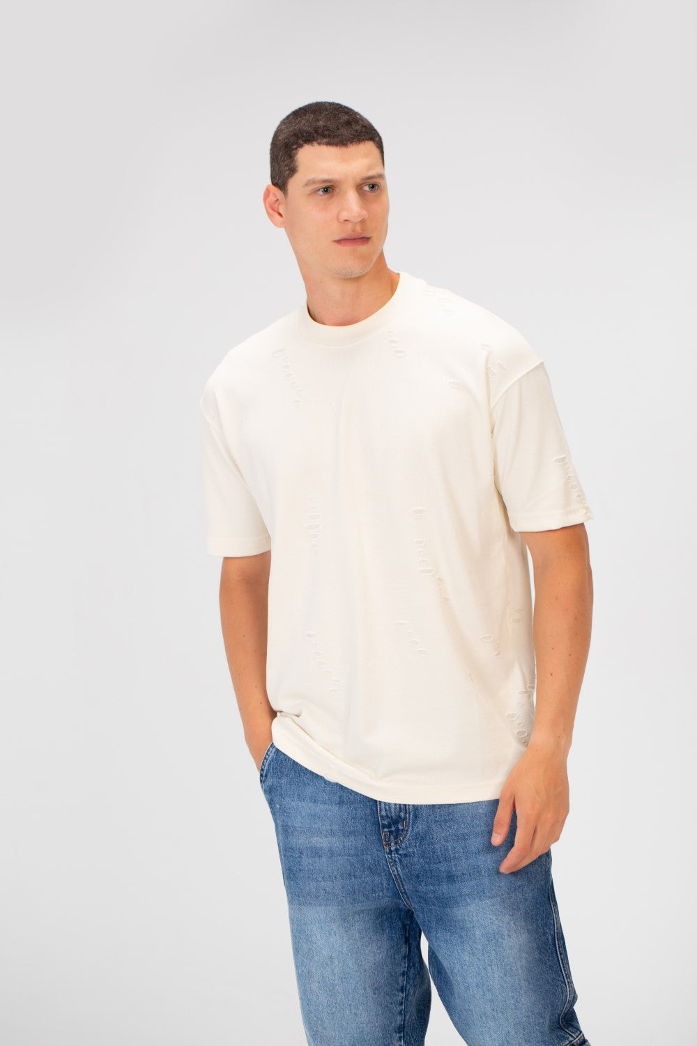 Men's Cutting Regular Fit Round Neck Short Sleeves T-shirt In Basic Colors