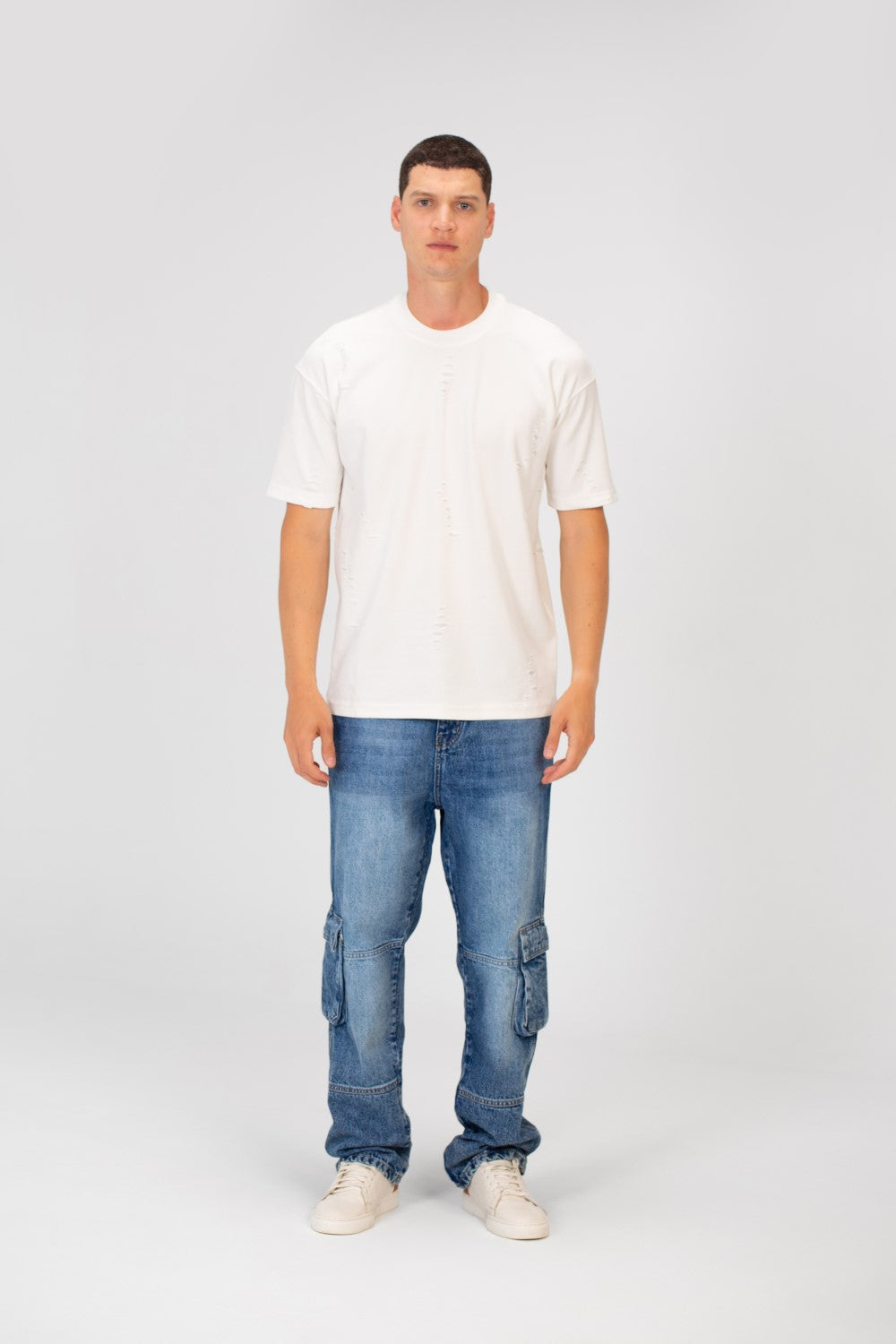 Men's Cutting Regular Fit Round Neck Short Sleeves T-shirt In Basic Colors