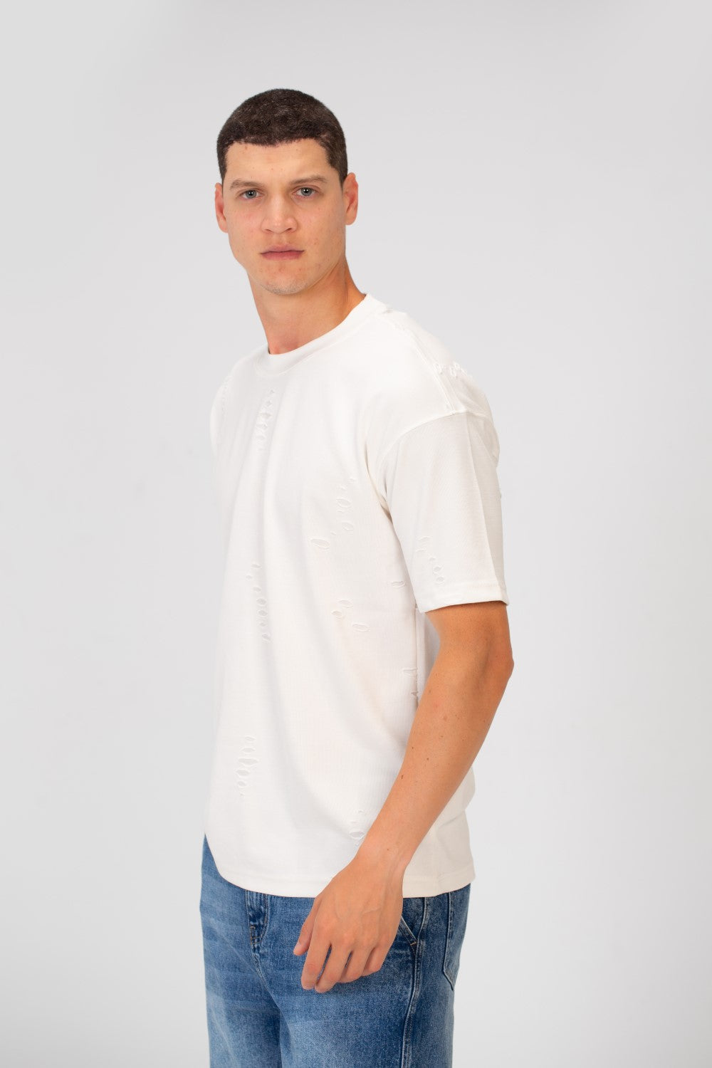 Men's Cutting Regular Fit Round Neck Short Sleeves T-shirt In Basic Colors