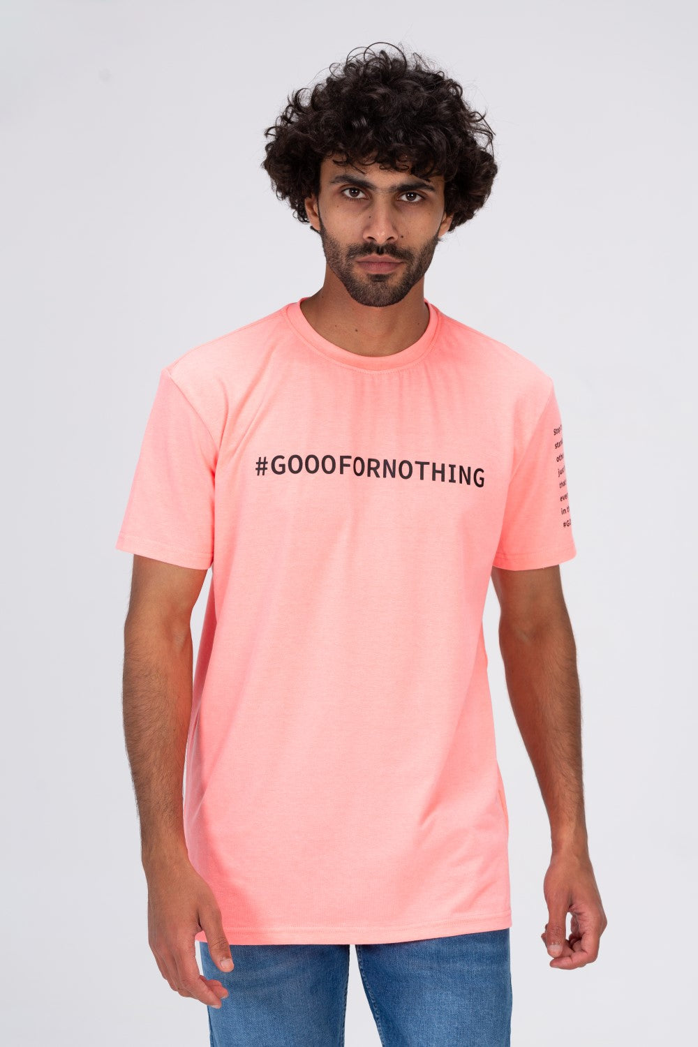 Mens Regular Fit Crew Neck With Go For No Thing Print T-Shirt