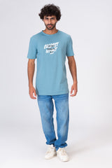Mens Cotton Half Sleeve T-shirt With Front And Back Print