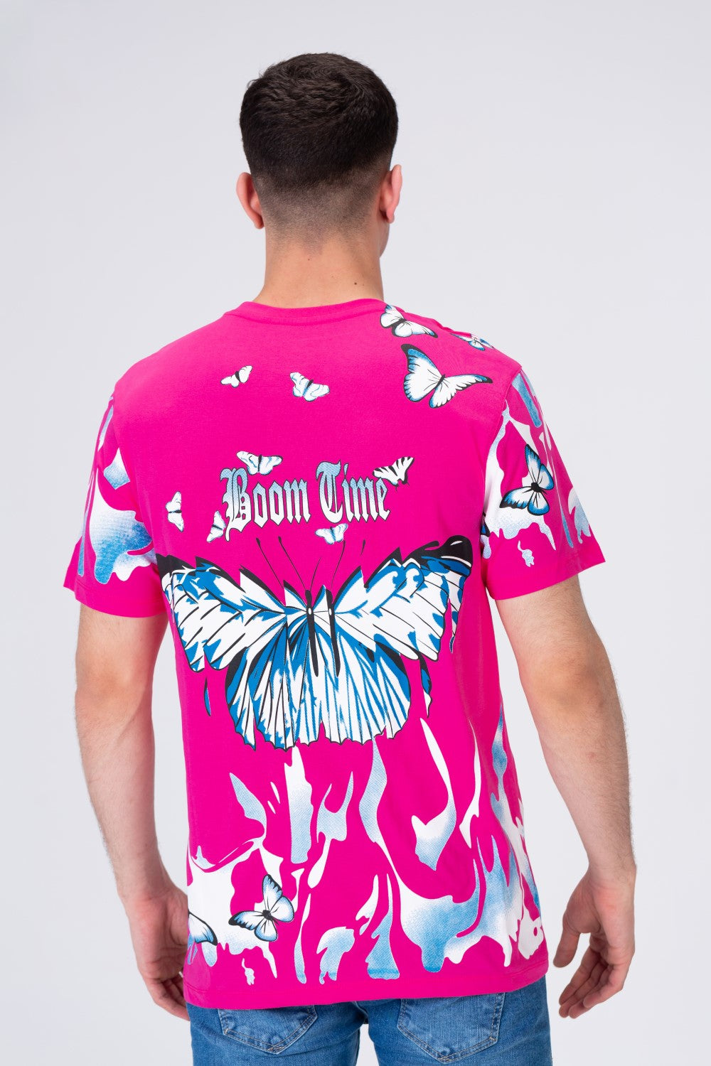 Mens Half Sleeves T-shirt With Butterfly Print