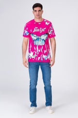 Mens Half Sleeves T-shirt With Butterfly Print