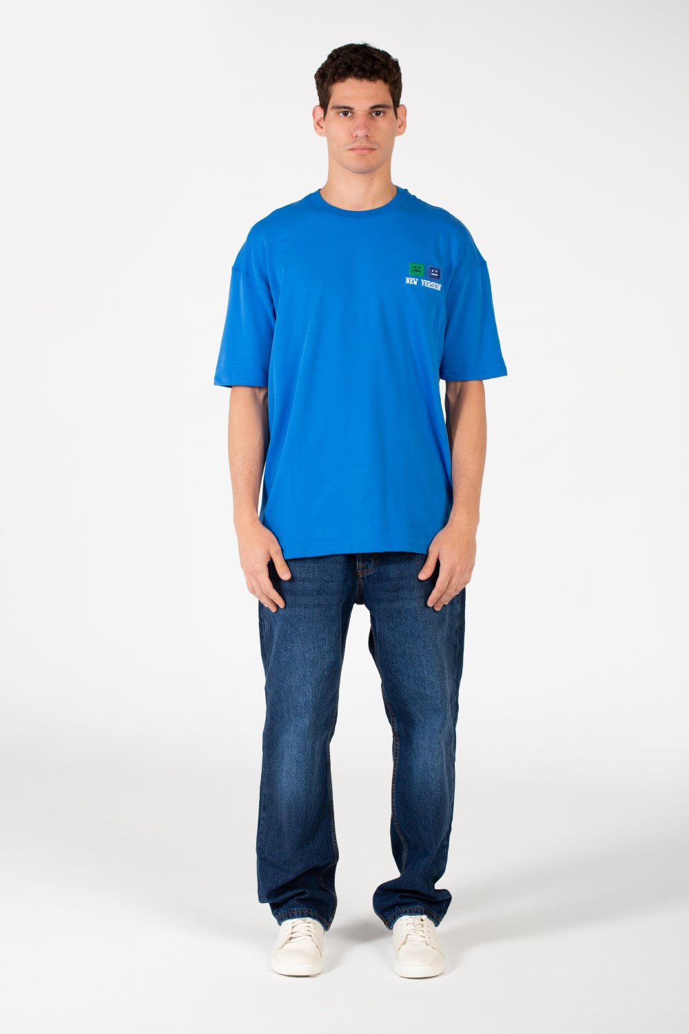 Men's Slim Fit Melton Printed Crew Neck T-Shirt