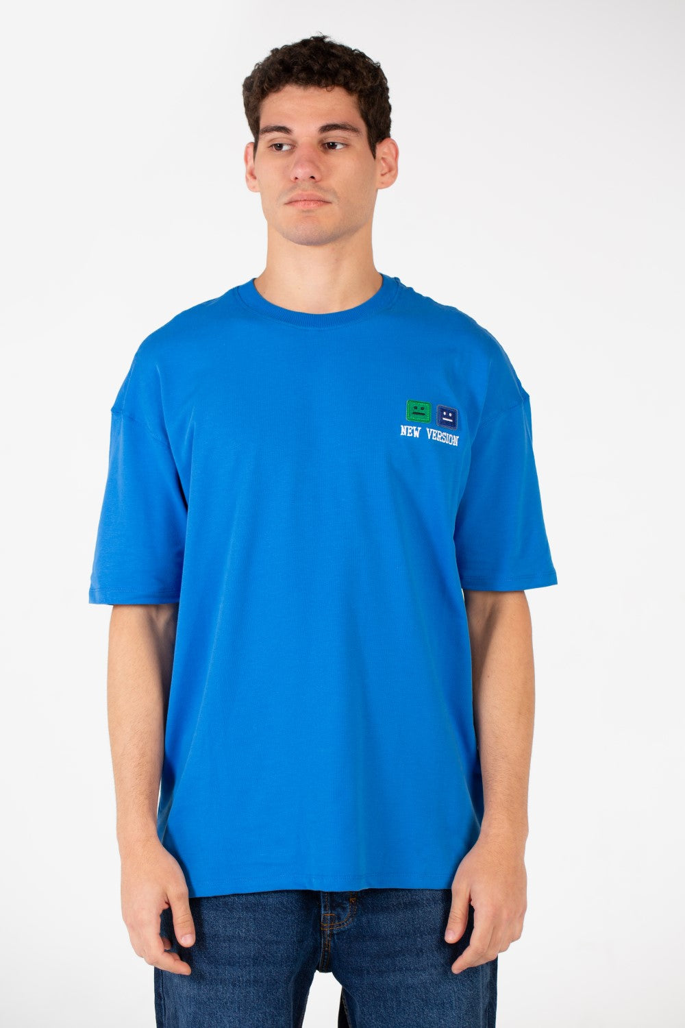 Men's Slim Fit Melton Printed Crew Neck T-Shirt