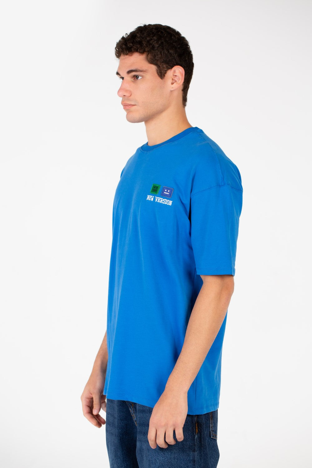 Men's Slim Fit Melton Printed Crew Neck T-Shirt