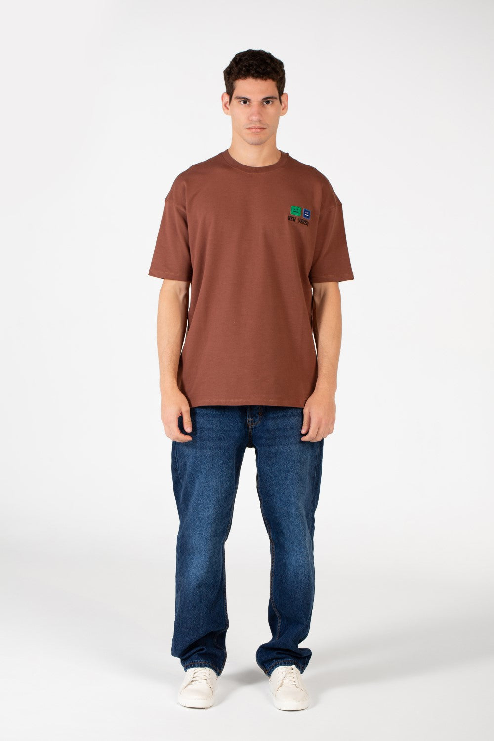 Men's Slim Fit Melton Printed Crew Neck T-Shirt