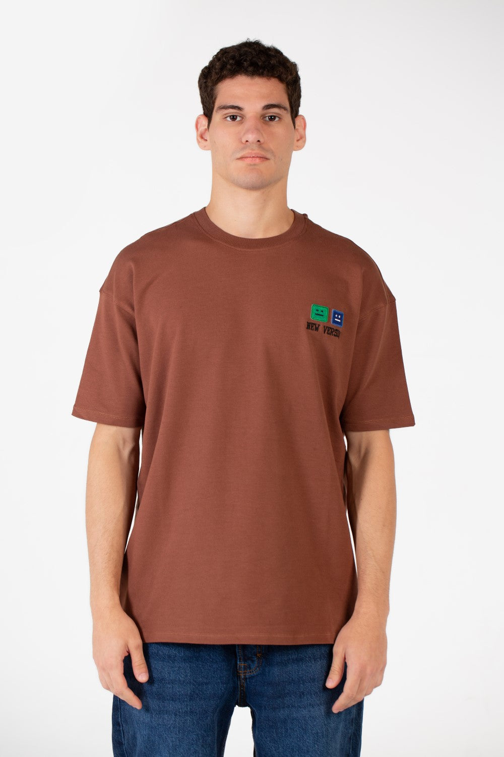 Men's Slim Fit Melton Printed Crew Neck T-Shirt