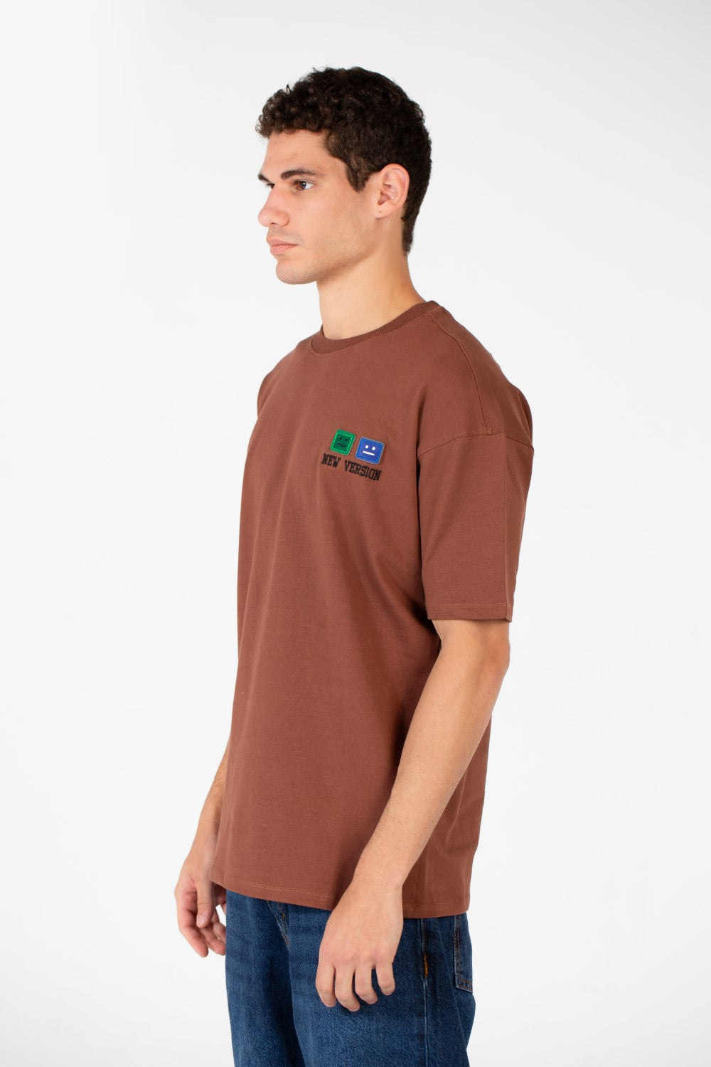 Men's Slim Fit Melton Printed Crew Neck T-Shirt
