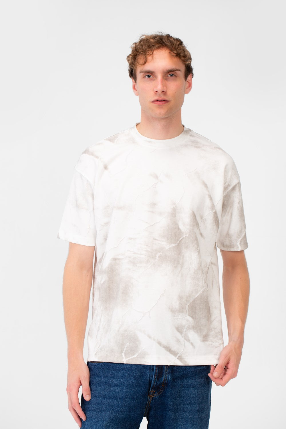 Men's Printed Half-Sleeve Regular Fit Round Neck T-shirt