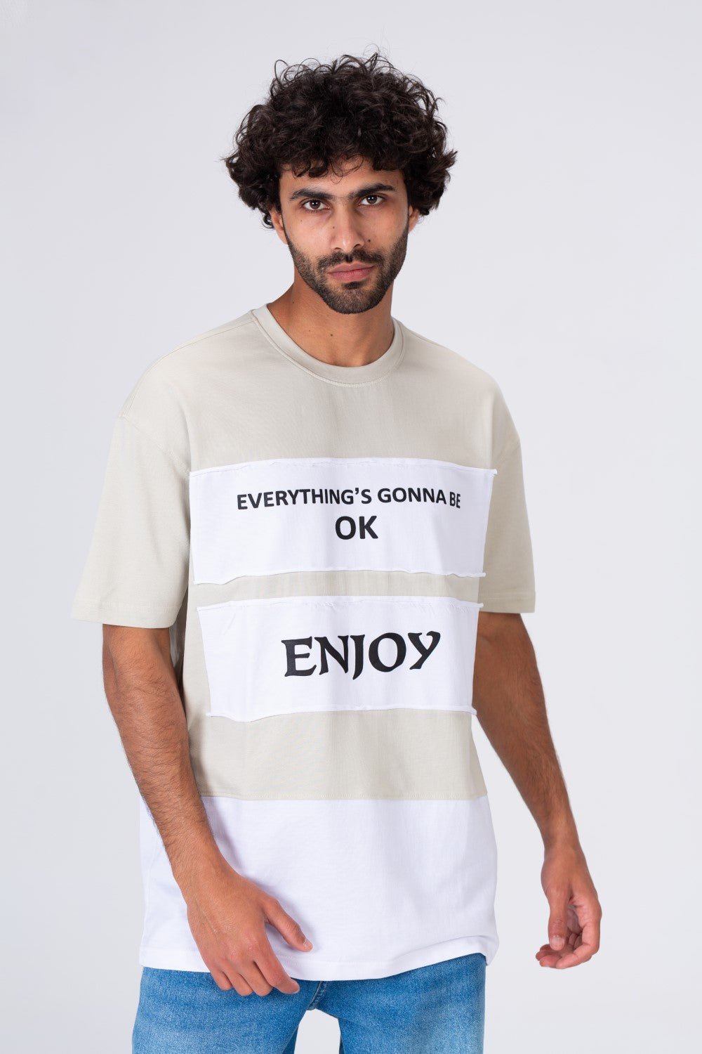 Mens Printed Long T-shirt With Unique Cut