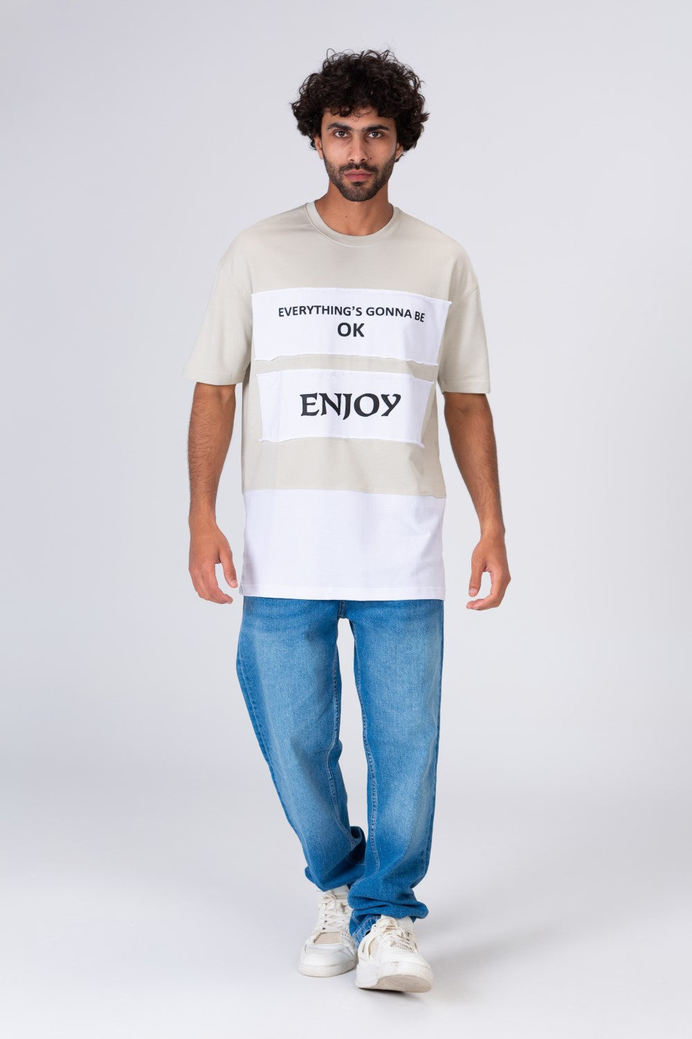 Mens Printed Long T-shirt With Unique Cut