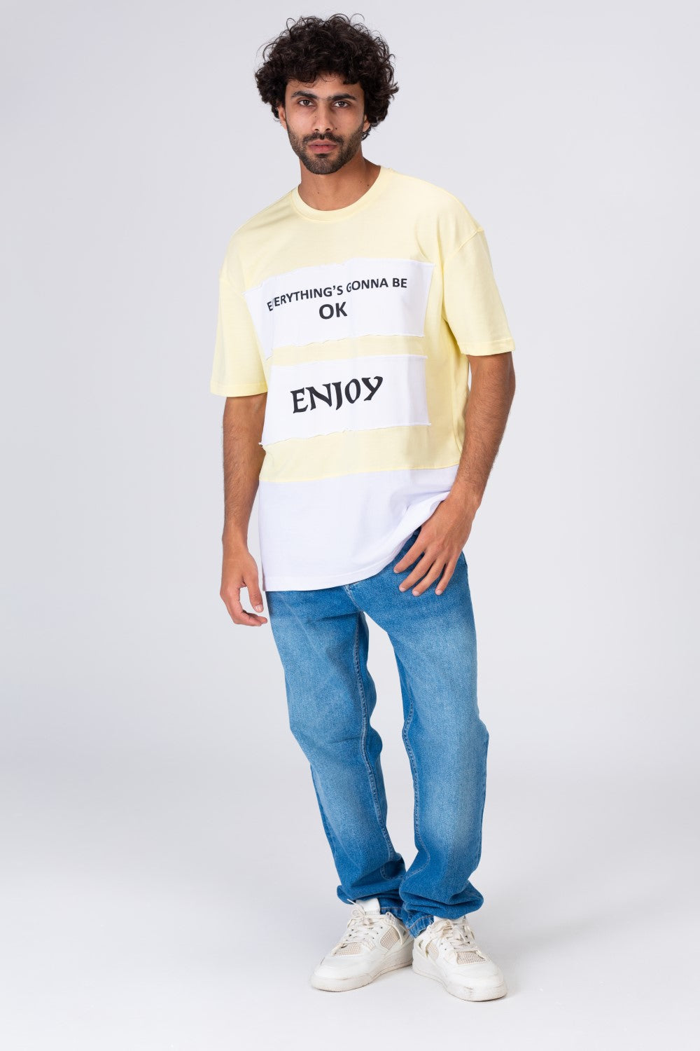 Mens Printed Long T-shirt With Unique Cut